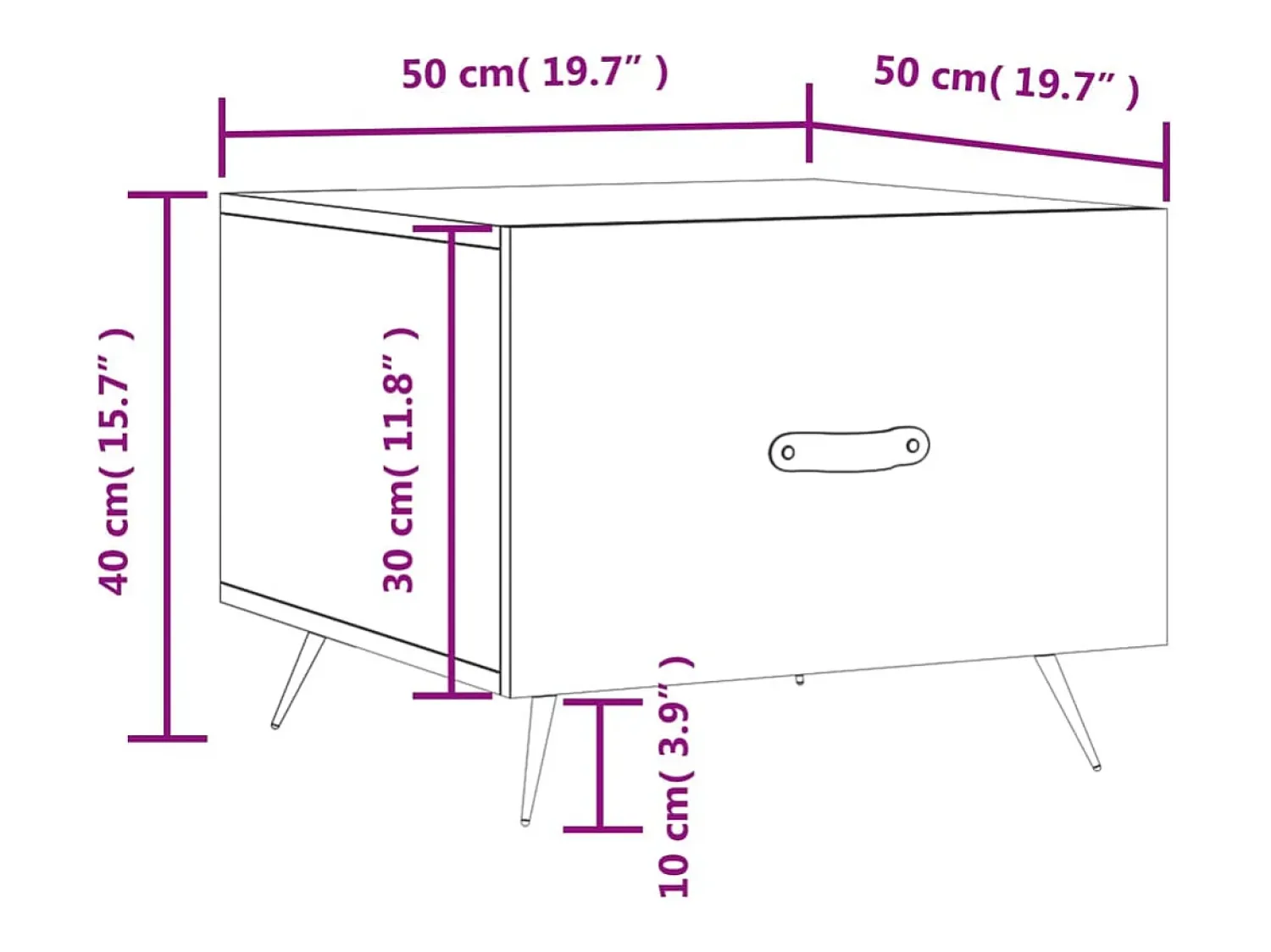 Mesa De Centro|vidaxl Mesa de centro 50x50x40 cm derivados madeira carvalho castanho Natural claro
