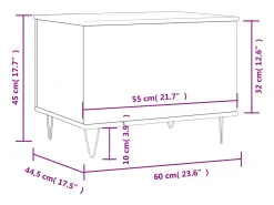 vidaxl Mesa de centro 60x44,5x45 cm derivados madeira carvalho sonoma^ Mesa De Centro