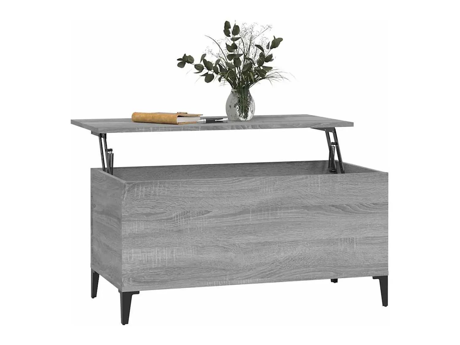 Mesa De Centro*vidaxl Mesa de centro 90x44,5x45 cm derivados de madeira cinza sonoma Cinzento