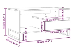 Mesa De Centro|vidaxl Mesa de centro 90x49x45 cm derivados de madeira Branco