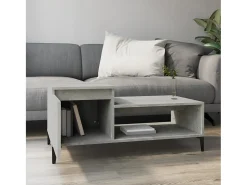 Mesa De Centro| Mesa de centro 100x50x45 cm derivados madeira cimento PT576902 Cinzento