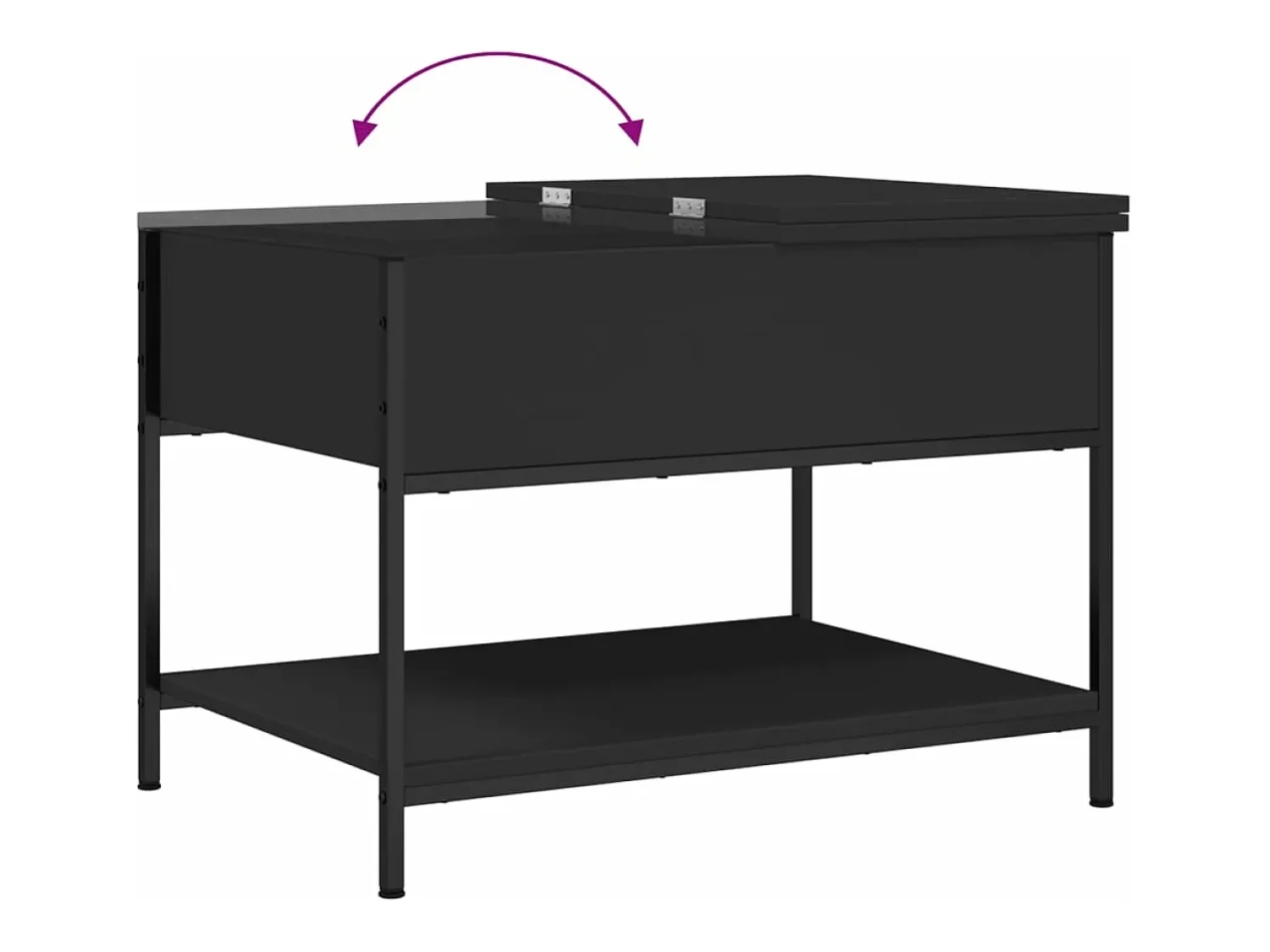 Mesa De Centro*vidaxl Mesa de centro 70x50x50 cm derivados de madeira/metal Preto