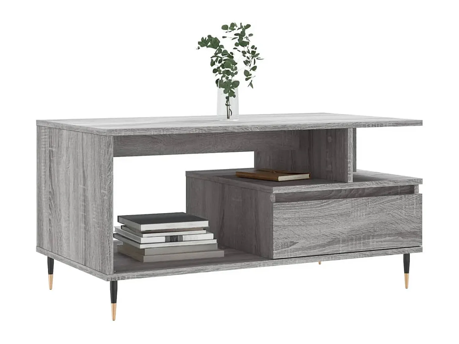 Mesa De Centro* Mesa de centro 90x49x45 cm derivados de madeira sonoma PT623925 Cinzento