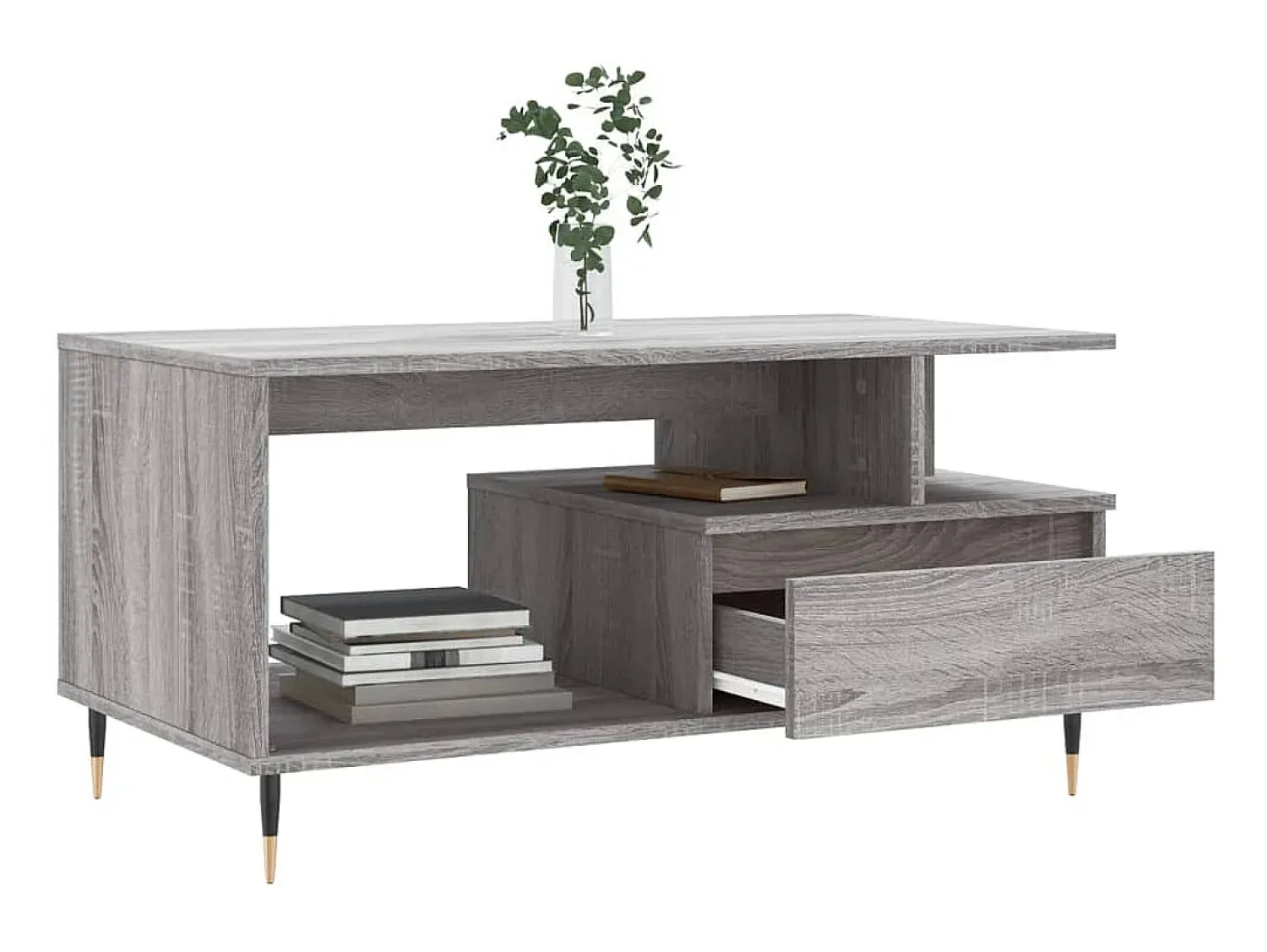 Mesa De Centro* Mesa de centro 90x49x45 cm derivados de madeira sonoma PT623925 Cinzento