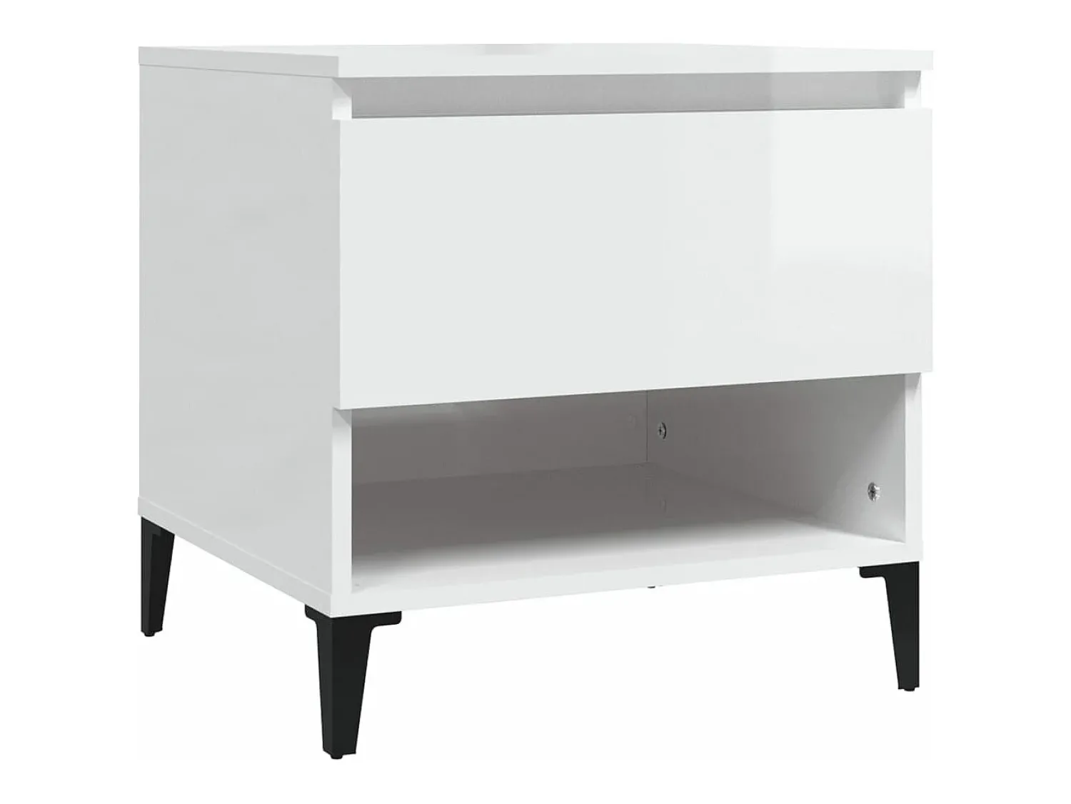 Mesa De Centro| Mesa de centro 50x46x50 cm derivados de madeira brilhante PT936179 Branco