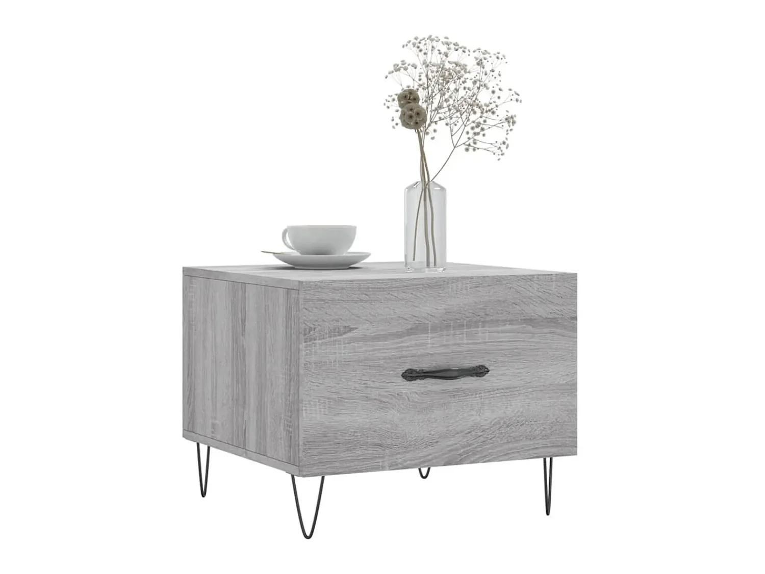 Mesa De Centro| Mesa de centro 50x50x40 cm derivados madeira sonoma cinza PT390080 Cinzento