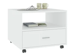 Mesa De Centro*vidaxl Mesa de centro 55x55x40 cm derivados de madeira Branco