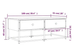 Best vidaxl Mesa de centro 100x51x40 cm derivados madeira carvalho castanho Natural claro