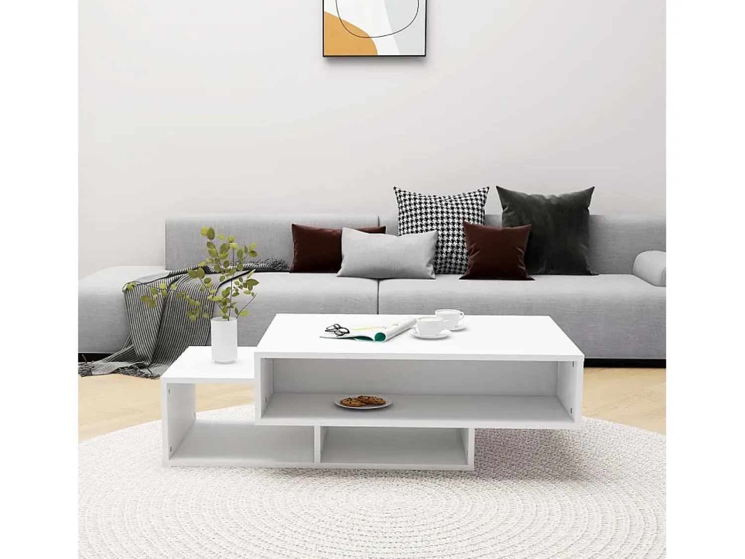 Mesa De Centro* Mesa de centro 105x55x32 cm derivados de madeira PT456896 Branco