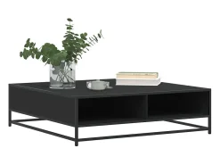 vidaxl Mesa de centro 100x100x30 cm derivados de madeira/metal^ Mesa De Centro