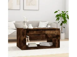 Mesa De Centro| Mesa de centro 80x50x40 cm derivados de madeira carvalho fumado PT673076 Castanho