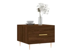 Mesa De Centro| Mesa de centro 50x50x40 cm derivados madeira carvalho PT214122 Castanho