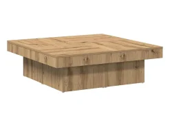 Mesa De Centro|vidaxl Mesa de centro 90x90x28 cm derivados madeira carvalho castanho Natural claro
