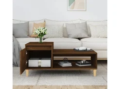 Mesa De Centro| Mesa de centro 100x50x45 cm derivados madeira carvalho PT909536 Castanho