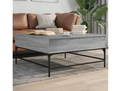 Mesa De Centro* Mesa de centro 95x95x45 cm derivados madeira/metal cinza sonoma PT485366 Cinzento