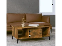 Mesa De Centro| Mesa de centro 90x50x36,5 cm derivados madeira carvalho fumado PT642996 Castanho