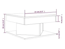 Mesa De Centro*vidaxl Mesa de centro 57x57x30 cm derivados de madeira sonoma Cinzento