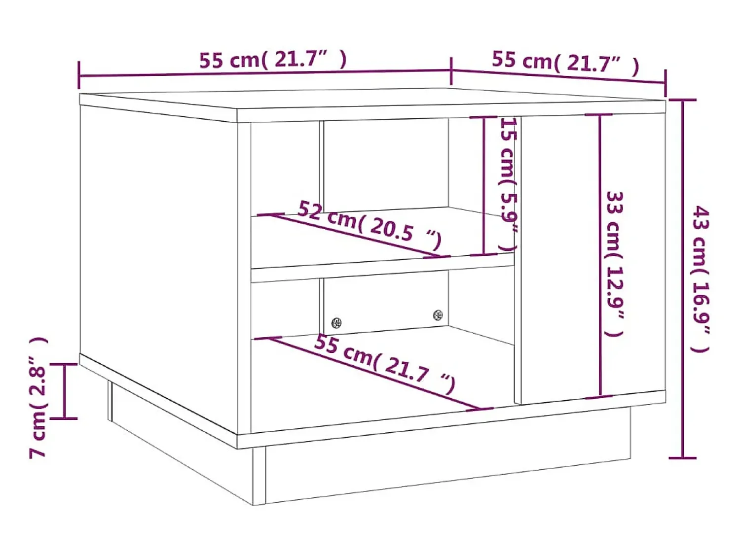 Mesa De Centro|vidaxl Mesa de centro 55x55x43 cm derivados de madeira carvalho sonoma Natural claro