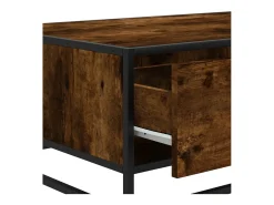 vidaxl Mesa de centro 90x57x35 cm deriv. madeira/metal carvalho fumado^ Mesa De Centro