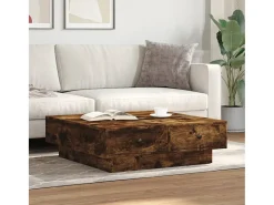 Mesa De Centro| Mesa de centro 90x90x28 cm derivados de madeira carvalho fumado PT801673 Castanho