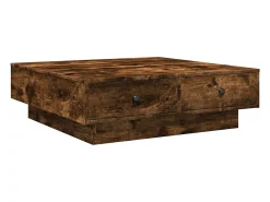 Mesa De Centro| Mesa de centro 90x90x28 cm derivados de madeira carvalho fumado PT801673 Castanho