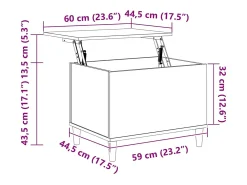 Sale vidaxl Mesa de centro 60x44,5x45 cm derivados de madeira Preto