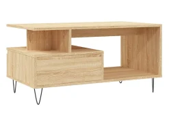 Discount vidaxl Mesa de centro 90x49x45 cm derivados de madeira carvalho sonoma Natural claro