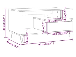 Discount vidaxl Mesa de centro 90x49x45 cm derivados de madeira carvalho sonoma Natural claro