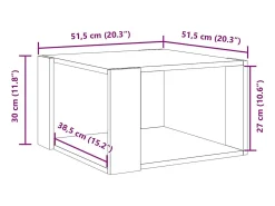 Mesa De Centro|vidaxl Mesa de centro 51,5x51,5x30 cm derivados madeira cinza-cimento Cinzento
