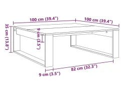 Mesa De Centro|vidaxl Mesa de centro 100x100x35 cm deriv. de madeira madeira velha Natural claro