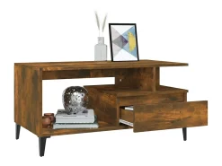Mesa De Centro|vidaxl Mesa de centro 90x49x45 cm derivados madeira carvalho fumado Natural claro