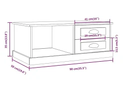 Clearance vidaxl Mesa de centro 90x50x35 cm derivados madeira sonoma Cinzento