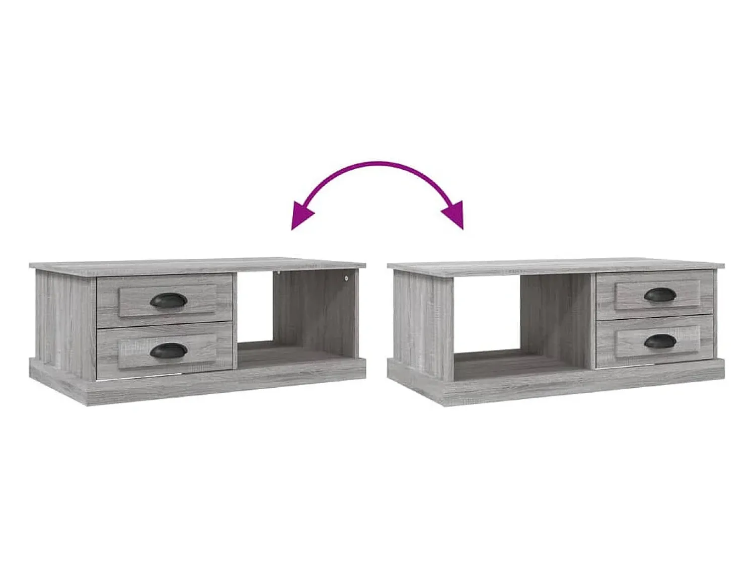 Clearance vidaxl Mesa de centro 90x50x35 cm derivados madeira sonoma Cinzento