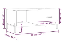 vidaxl Mesa de centro 90x50x40 cm derivados de madeira sonoma^ Mesa De Centro