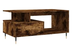 Online vidaxl Mesa de centro 90x49x45 cm derivados madeira carvalho fumado Natural claro