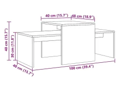 Mesa De Centro|vidaxl Mesa de centro 100x48x40 cm derivados de madeira madeira velha Natural claro