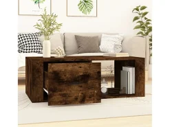 Mesa de centro 100x50,5x35 cm derivados madeira carvalho fumado PT677756^ Mesa De Centro