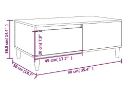 Mesa De Centro*vidaxl Mesa de centro 90x50x36,5 cm derivados madeira cimento Cinzento