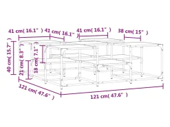 vidaxl Mesa de centro 121x121x40 cm derivados madeira sonoma^ Mesa De Centro
