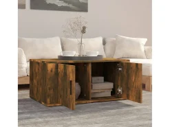 Mesa De Centro| Mesa de centro 80x50x36 cm derivados madeira carvalho fumado PT713241 Castanho