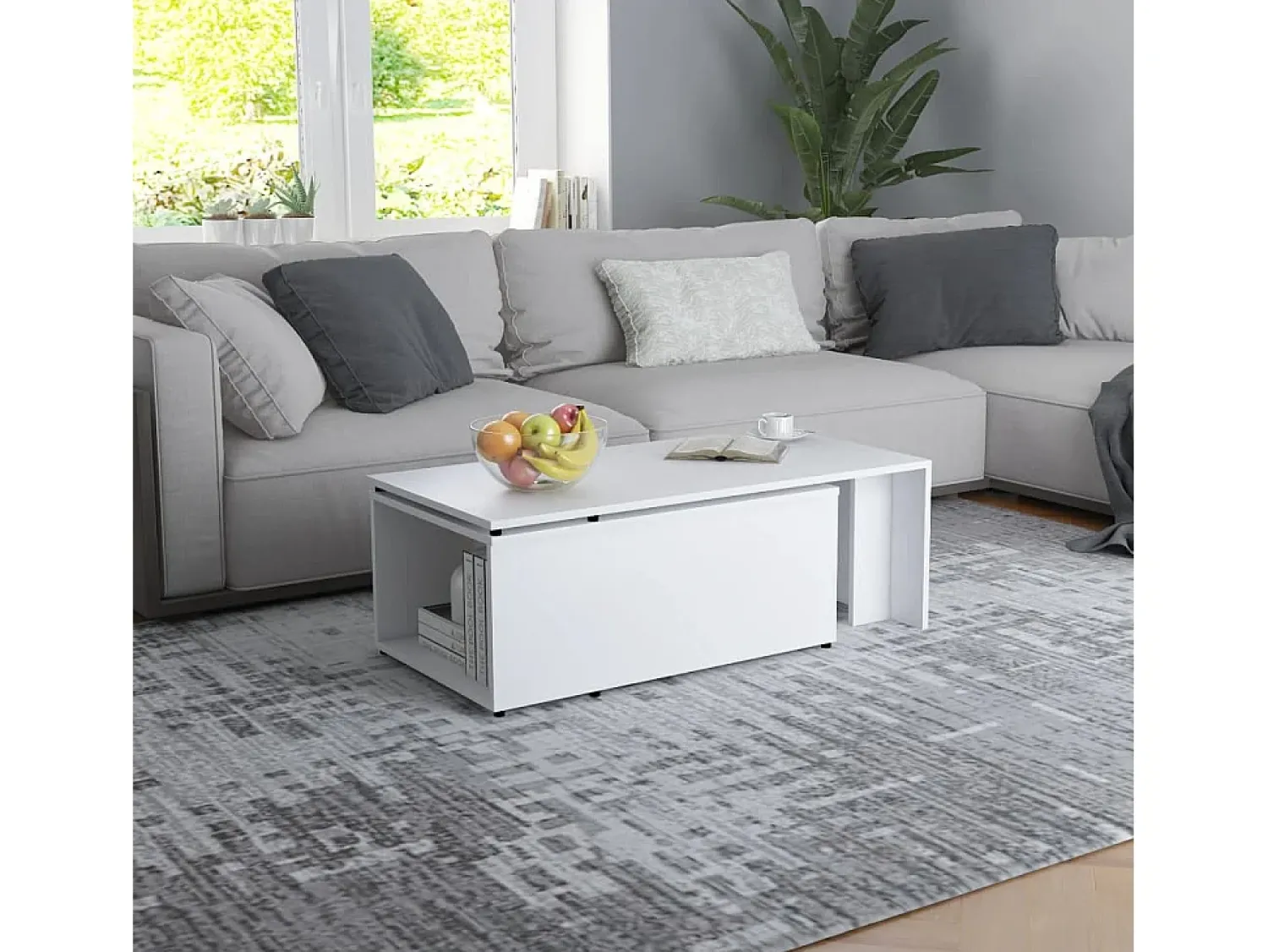 Mesa De Centro* Mesa de centro 150x50x35 cm derivados de madeira PT381450 Branco