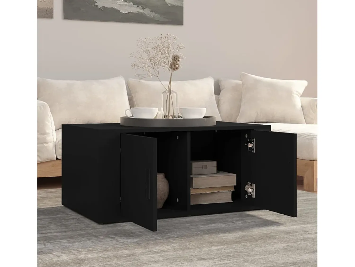Mesa De Centro* Mesa de centro 80x50x36 cm derivados de madeira PT757555 Preto