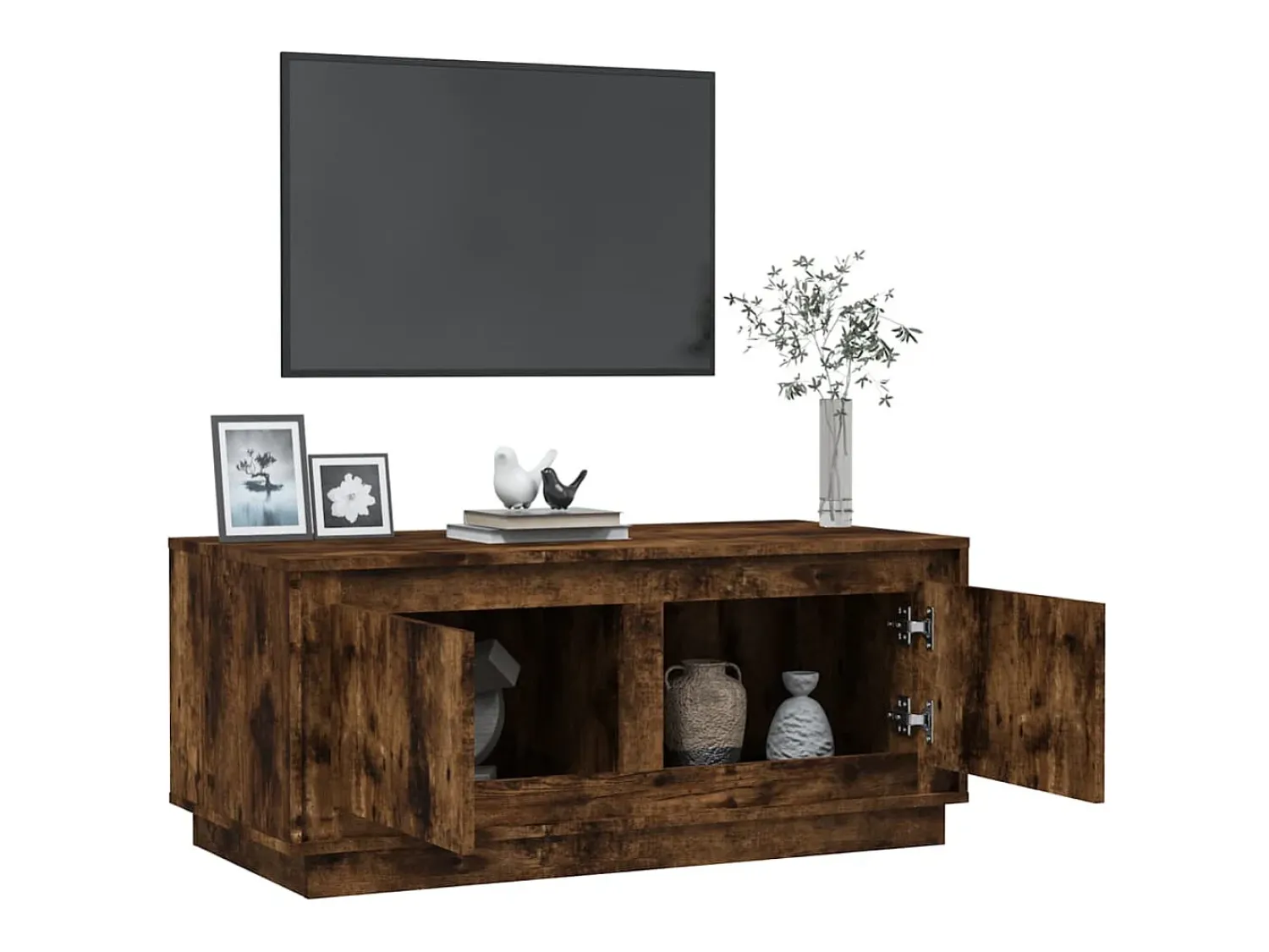 vidaxl Mesa de centro 102x50x44 cm derivados madeira carvalho fumado^ Mesa De Centro