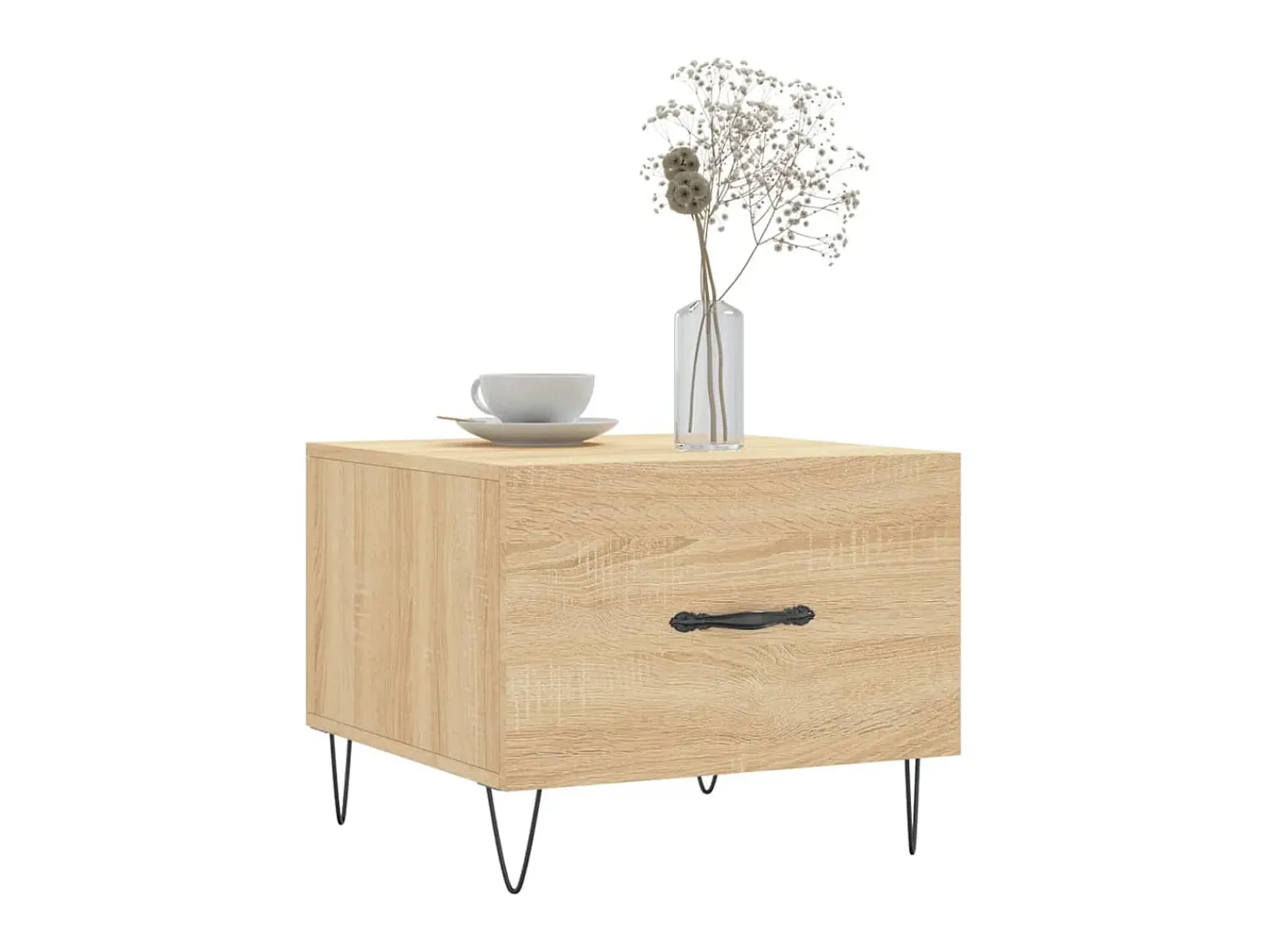 Mesa De Centro| Mesa de centro 50x50x40 cm derivados de madeira carvalho sonoma PT380903 Castanho