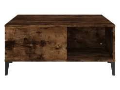 vidaxl Mesa de centro 80x80x36,5 cm derivados madeira carvalho fumado^ Mesa De Centro