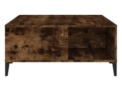 vidaxl Mesa de centro 80x80x36,5 cm derivados madeira carvalho fumado^ Mesa De Centro