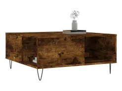 Mesa De Centro| Mesa de centro 80x80x36,5 cm derivados madeira carvalho fumado PT158642 Castanho