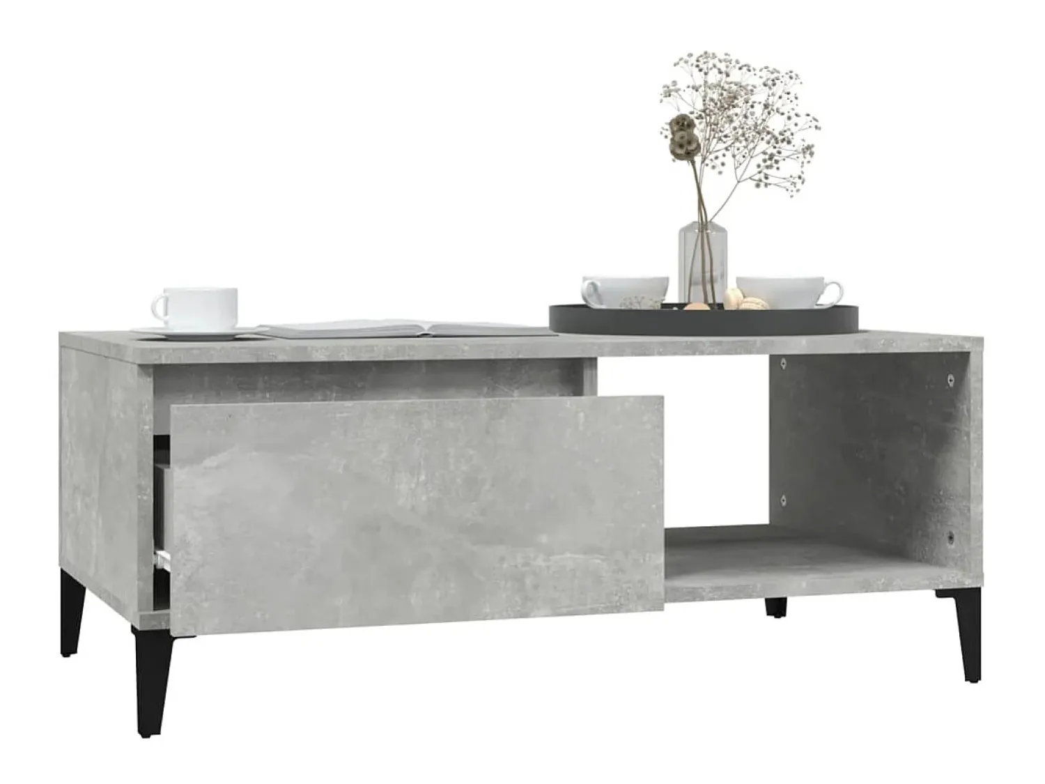 Mesa De Centro* Mesa de centro 90x50x36,5 cm derivados madeira cimento PT886601 Cinzento