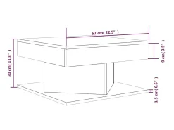 Mesa De Centro* Mesa de centro 57x57x30 cm derivados de madeira carvalho fumado PT548282 Castanho