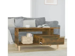 Mesa de centro 90x49x45 cm derivados madeira carvalho fumado PT432177^ Mesa De Centro